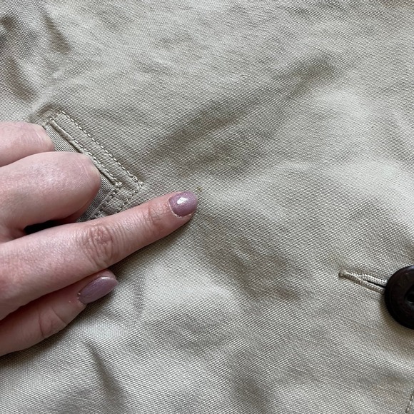 L.L.Bean khaki cotton canvas barn chore jacket brown corduroy collar sz Small - Picture 4 of 8